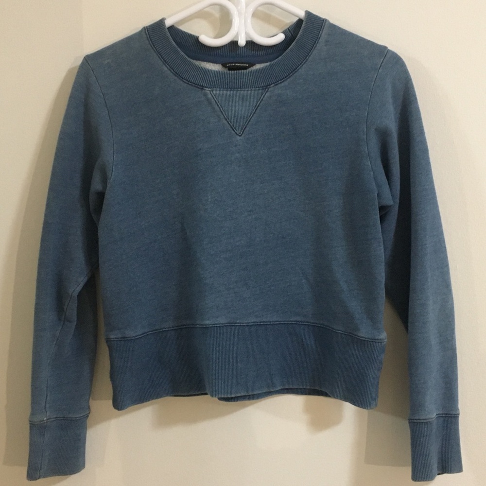 Club Monaco Cropped Blue Crewneck Sweatshirt XS